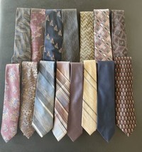 Assorted Lot of 15 Mens Cotton &amp; Silk Ties Stafford,Fratelli,Blass,Beers... - $23.36