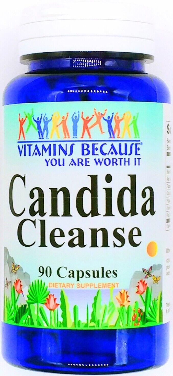 Candida Cleanse Complex Support Capsules Black Walnut Aloe Vera Flaxseed Clove +