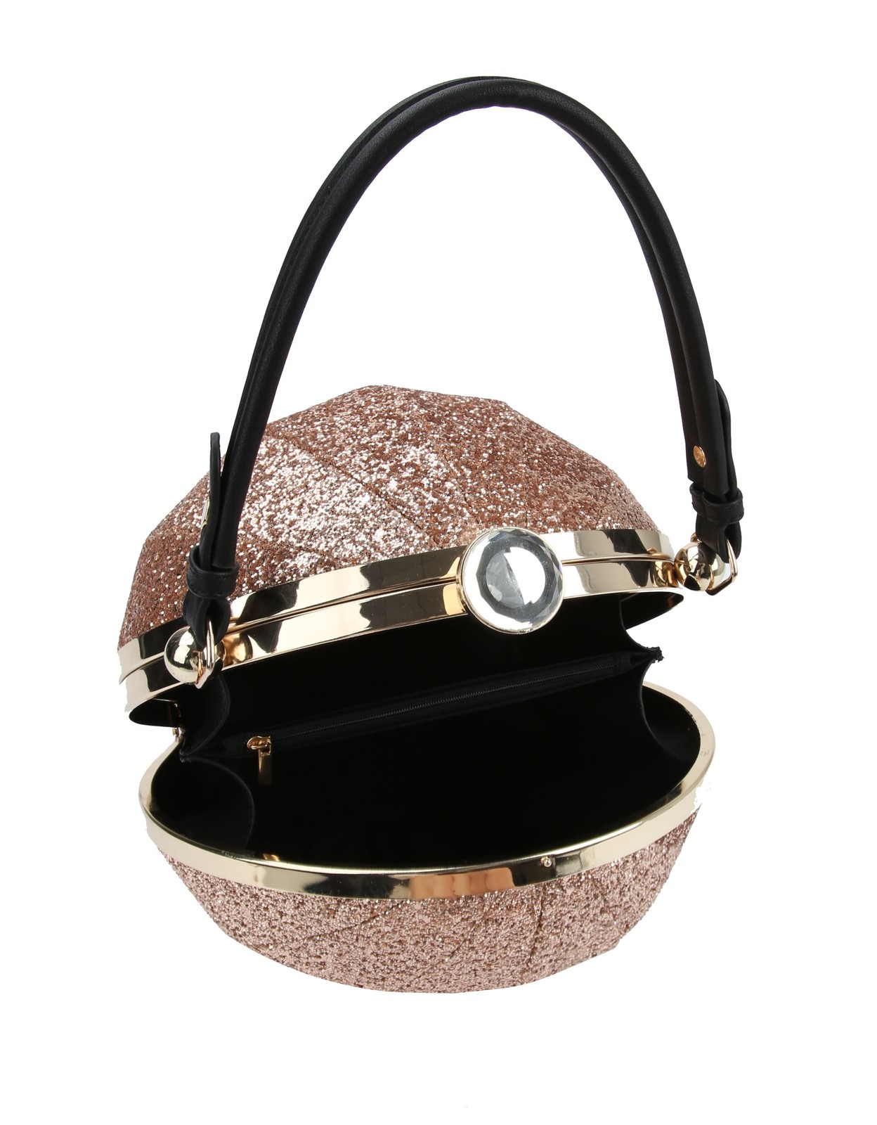 Round Beach Ball Handbag Women's Fashion Satchel Purse Glitter Bag Rose Gold Handbags & Purses