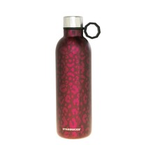 Starbucks 20 Oz Water Bottle Magenta Animal Print Hook Stainless Steel Thermos - $45.05
