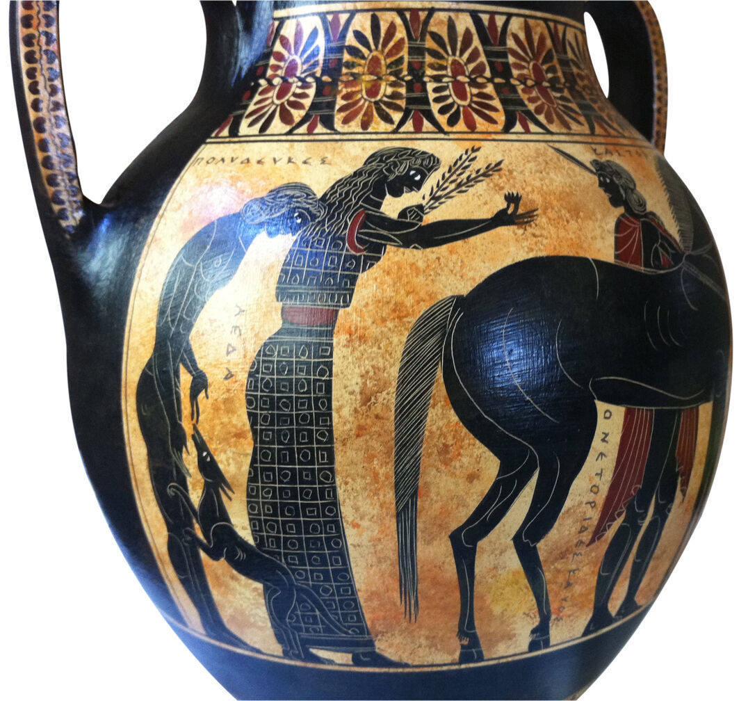 Achilles and Ajax Exekias Greek Amphora Vase Pottery Replica