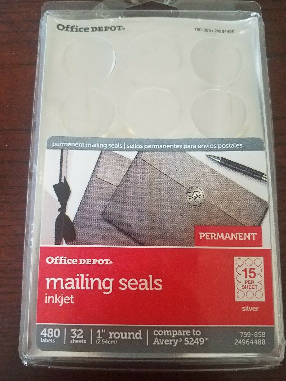 Office Depot Brand Print Or Write Permanent Mailing Seals 1 Diameter 
