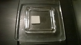 Square Clear Glass Candle Holder  7.75 x 7.75 Inches Curved edges New wi... - $11.68