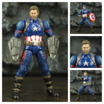 Captain America 7&quot; Action Figure Avengers Beard Shield 1/12 PVC Collecti... - $84.44+