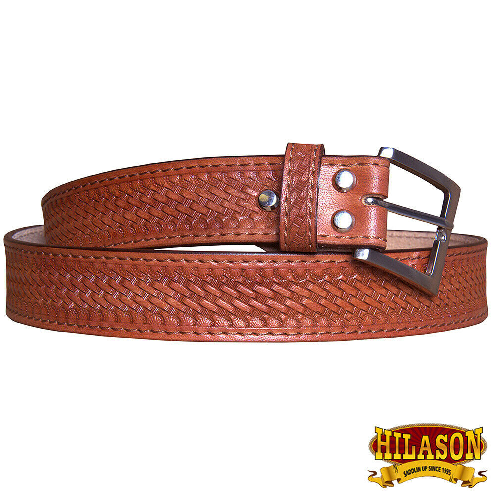 30 In Leather Gun Holster Belt Handmade Buffalo Hide Stitched Hilason U-0-MX
