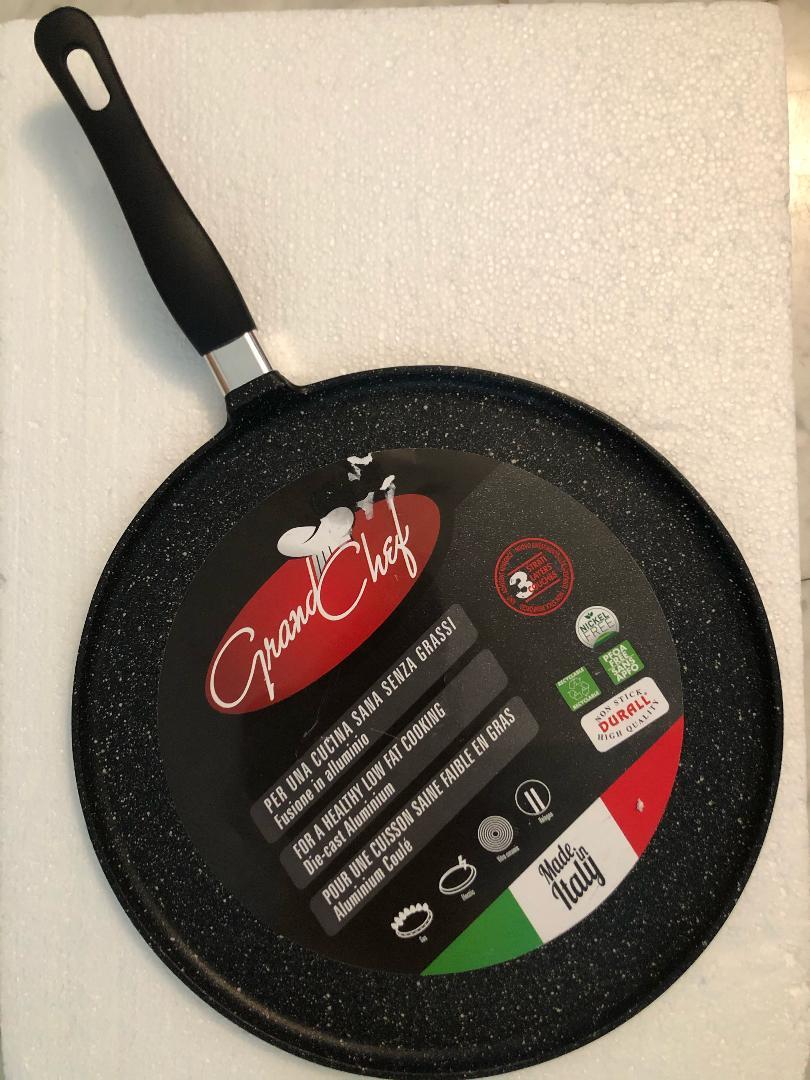 NEW ROCH GUSS Grand Chef Cast Aluminum Flat Crepe Pan Made in ITALY 32