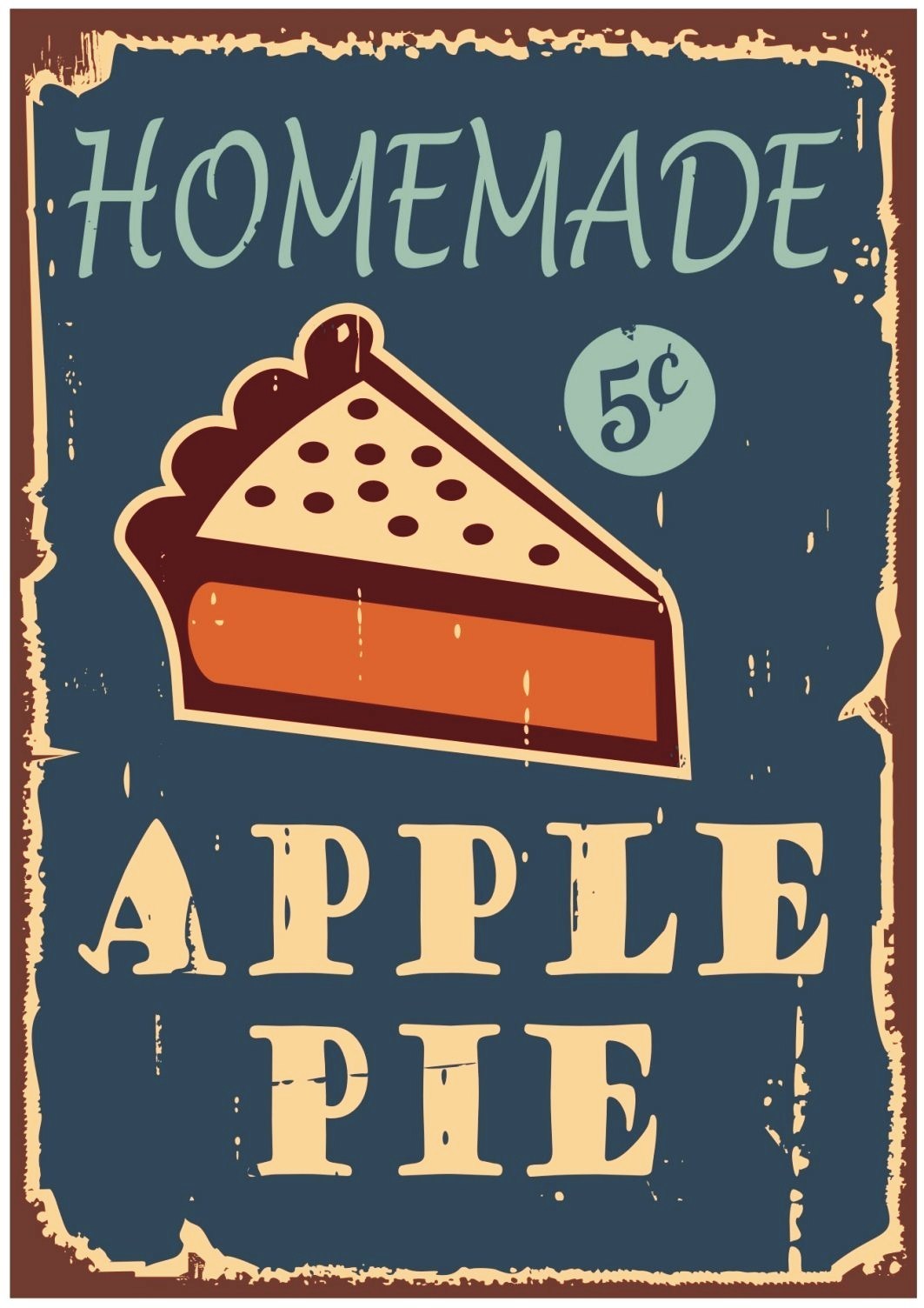 Vintage Look Retro Business Sign "Homemade Apple Pie"Custom StandUp