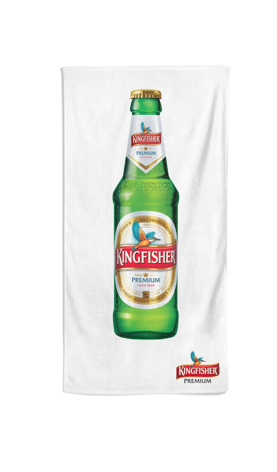 Kingfisher Bottle Beer Beach Bath Towel Swimming Pool Vacation Memento Gift