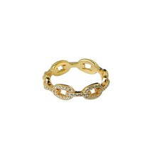 1.00 Ct Hollow Thick Cable Chain Thumb Band Stacking Ring 18K Yellow Gol... - £62.03 GBP