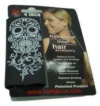 Blk w//Shleld Feathers Slvr Beads Hair Glove Harley Davidson 4/" Headdress