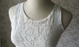 White Sleeveless Lace Tank Tops Bridesmaid Lace Top Crop Top Plus Size Lace Top image 9