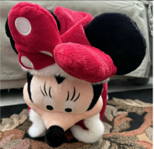 Disney Parks Santa Minnie Mouse Pillow Plush Doll NEW WITH TAGS RETIRED NLA