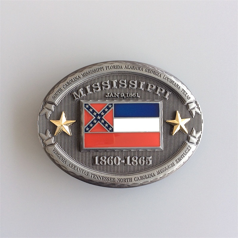 New Vintage Mississippi State Flag Oval Belt Buckle Gurtelschnalle 