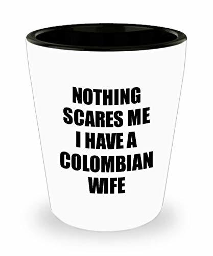 Colombian Wife Shot Glass Funny Valentine Gift for Husband My Hubby Him Colombia