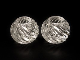 Vintage Crystal Taper Candle Holders, Spiral Swirl Cuts, Colonial Candle... - $19.55