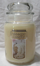 Yankee Candle Large Jar Candle 110-150 hrs 22 oz SOFT WOOL &amp; AMBER - $39.23