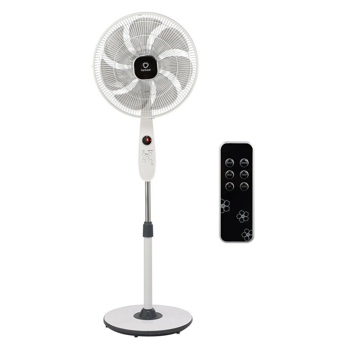 16" 12 Speed 7 Blades Height Remote Control Pedestal Fan Portable Fans