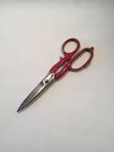 Vintage Gold Medal red-handled 8" kitchen utility scissors image 1