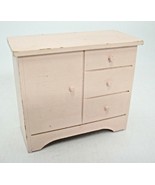 Dollhouse Miniature Halls Lifetime Toys Chest of Drawers Dresser Pink Wo... - $14.10