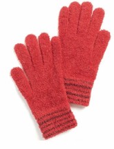 Charter Club Striped-Cuff Chenille Gloves One Size Red - $11.90
