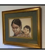 Vintage wall decoration Mougar (?) Native American Woman & baby Art - $500.00