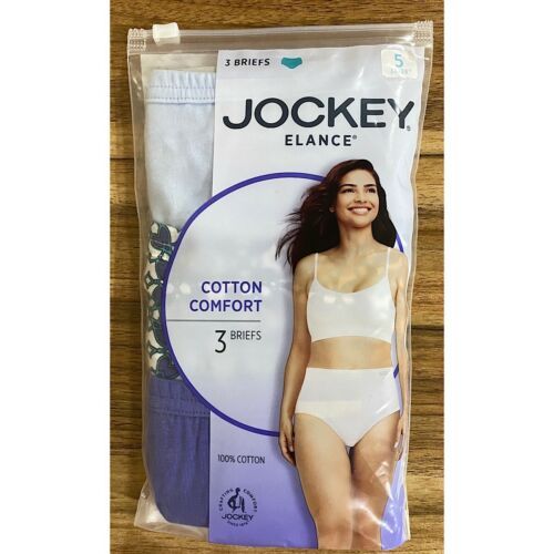 Jockey Elance 3-Pak Cotton Comfort Briefs Size 5 (36-38) 3 Colors Style 1484 NIP