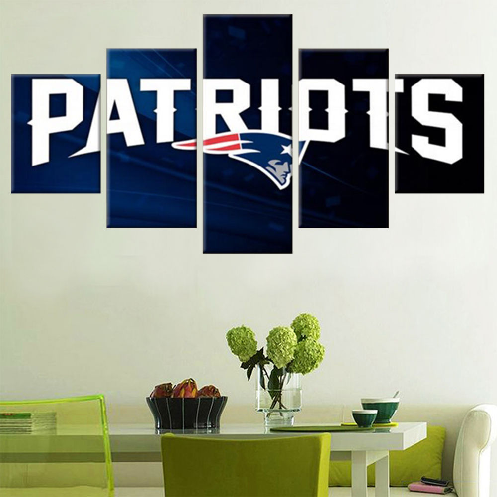 News 5 Pcs New England Patriots Champions Painting Canvas Wall Art