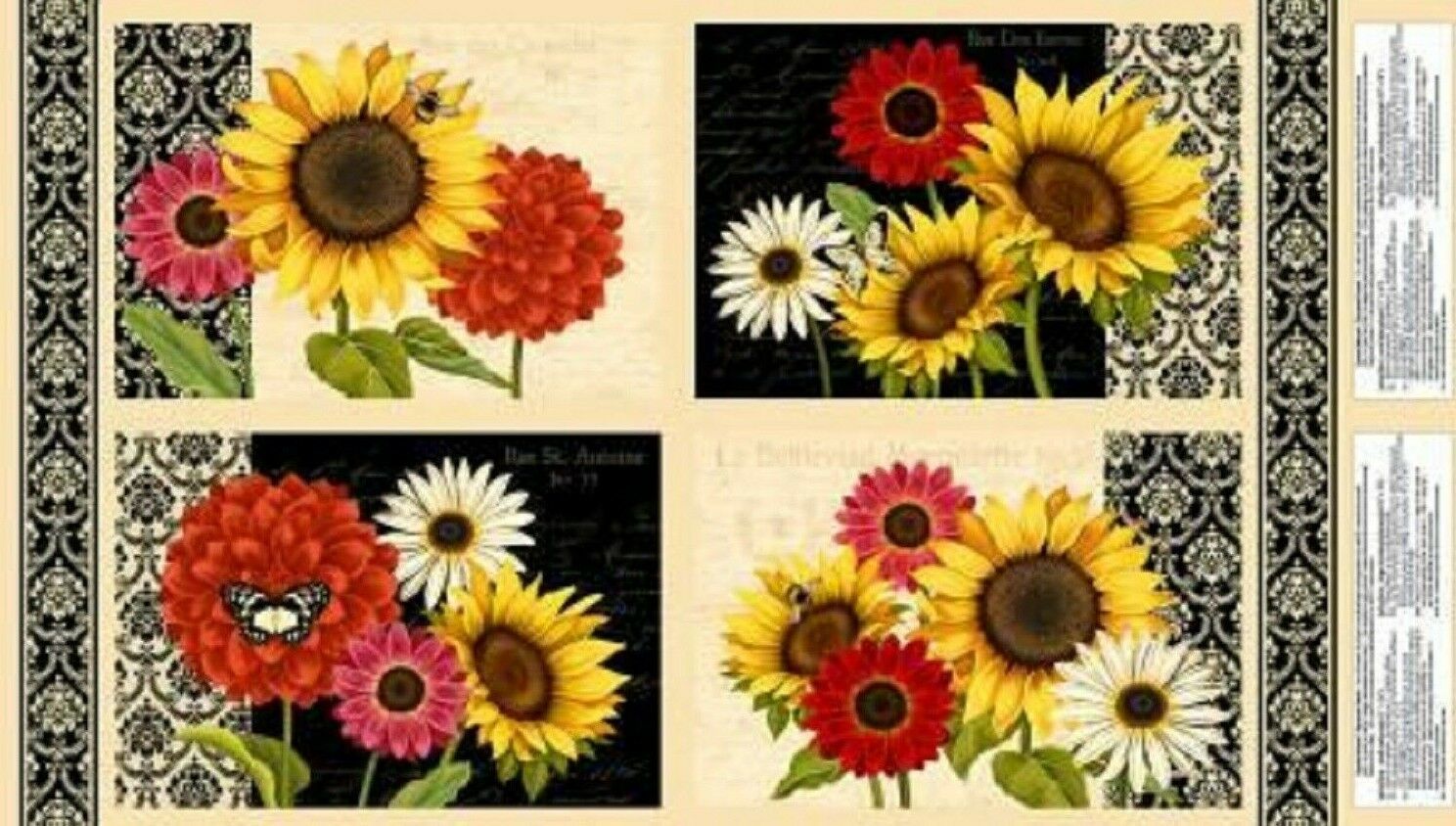 Sunset Blooms Placemat PanelWilmington PrintsSunflowers4 Placemats