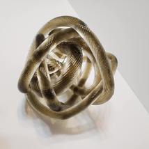 Glass Knot Rope Sculpture, Mid-Century Modern Hand Blown Art Glass, Smoky Brown image 5