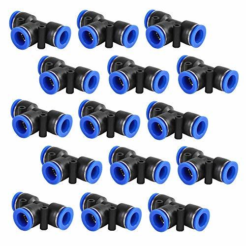 15 Pcs 3/8 Push Fittings, Plastic Push to Connect Fitting Tube Tee Connect, Air Tools
