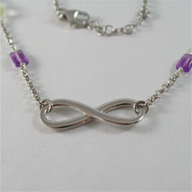 925 SILVER NECKLACE WITH SYMBOL OF INFINITY AND MULTIFACETED STONE  image 10