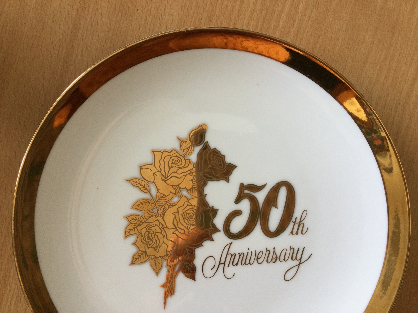 Primary image for Saji fine china Japan 50th anniversary plate gold edge & gold flower free shippi