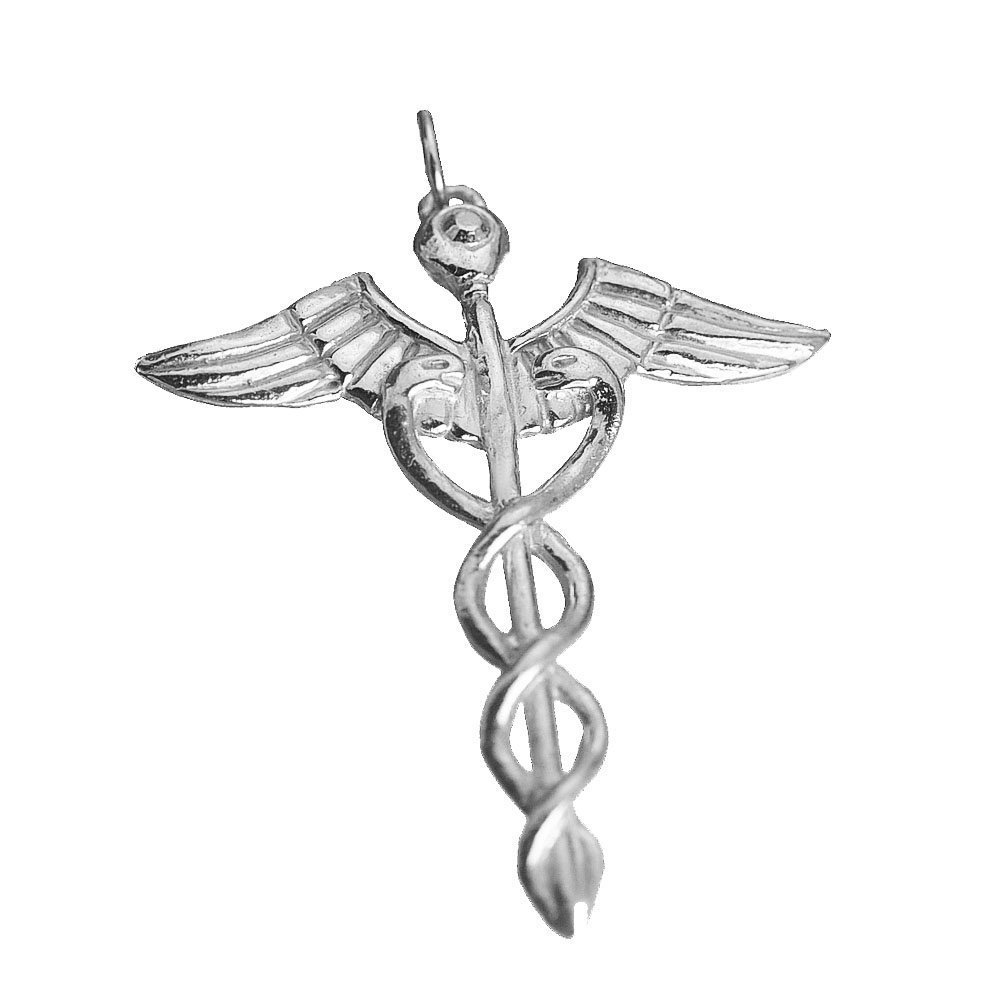 Real Sterling Silver 925 Good Health Healing Celtic CADUCEUS PENDANT ...