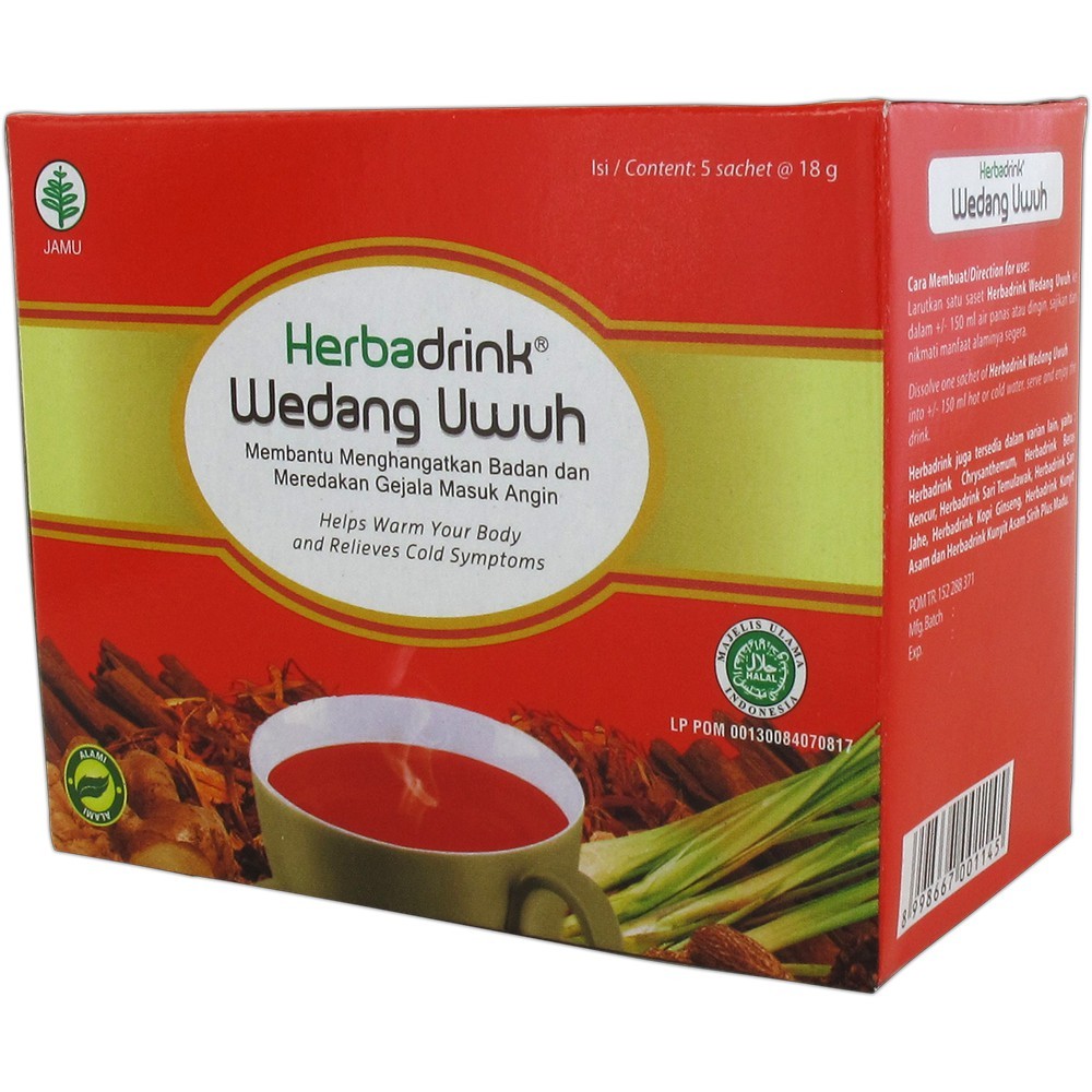 Herbadrink Wedang Uwuh Powder 5-ct, 90 Gram (2 packs)