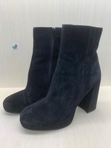 Steve Madden Main Women’s Black Suede Leather Block Heels Booties Size U... - $64.35