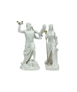 Set Zeus &amp; Hera Greek Roman Gods Couple Statue Sculpture Figurines - $93.41