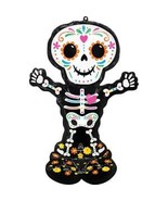 Day of the Dead Sugar Skull Airloonz Mylar Foil 52&quot; H Standing Balloon S... - $16.00