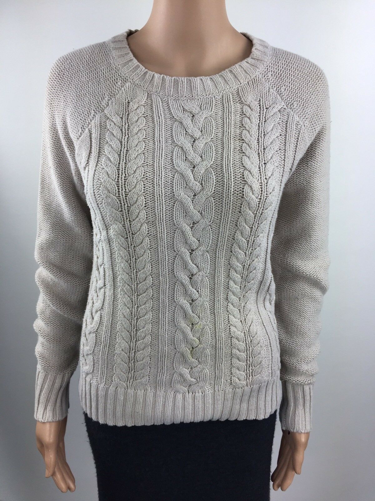 Old Navy Casual Cable Knit Winter Sweater Women's Beige Size Medium M ...