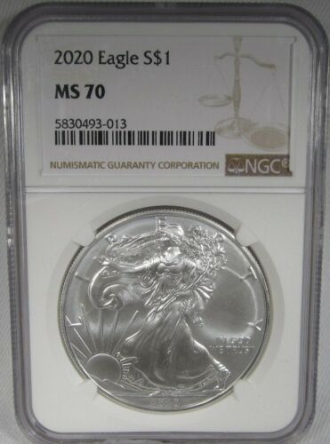 Primary image for 2020 American Silver Eagle NGC MS70 Certified Coin AK786
