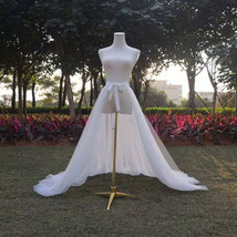 WHITE Detachable Tulle Skirt White Tulle  Open Skirt Wedding Photo Tulle Skirt