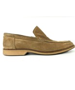 Ermenegildo Zegna Brown Suede Leather Slip On Loafers Mens 10.5 Rubber S... - $101.59