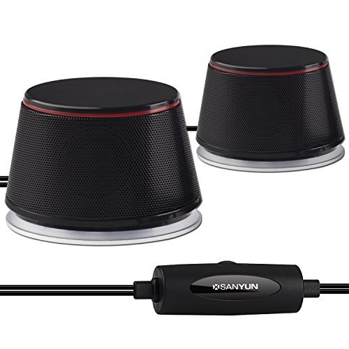 Sanyun SW102 Computer Speakers, 5Wx2, Deep Bass in Small Body, Stereo 2 ...