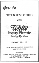 White Rotary Electric Sewing Machine book for better results Hard Copy - $10.99