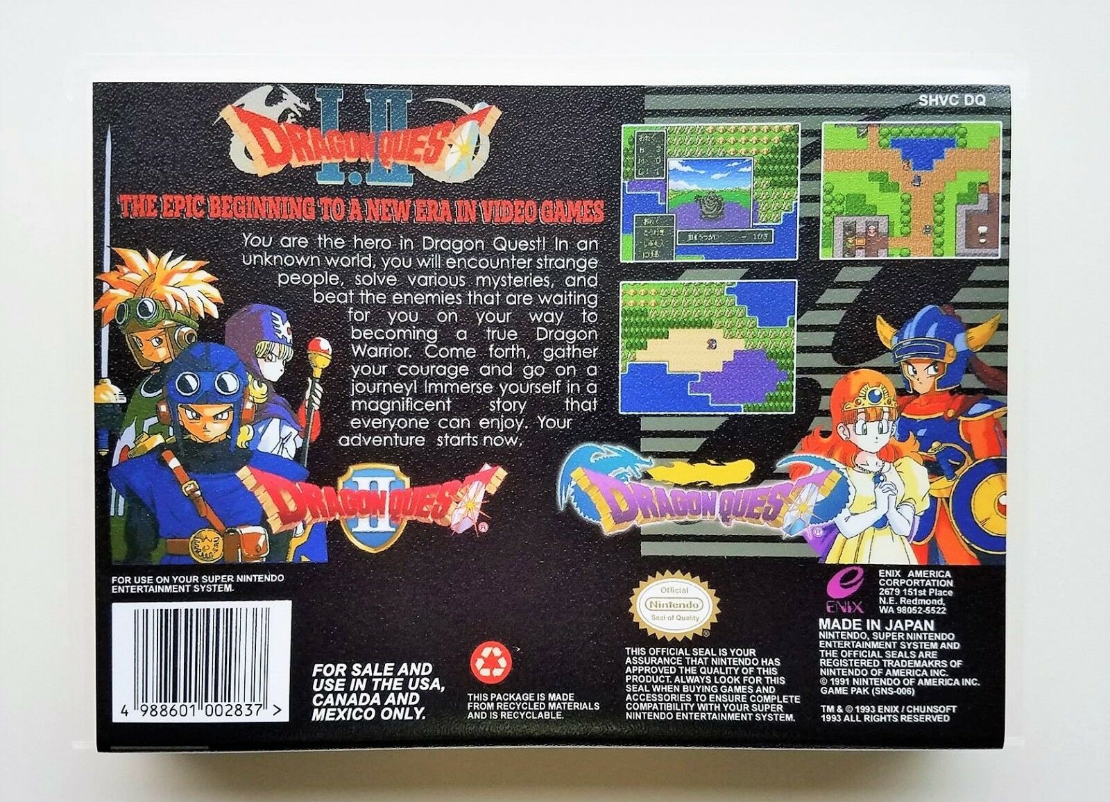Dragon Quest 1 & 2 (Warrior I & 2) SNES Super Nintendo (English