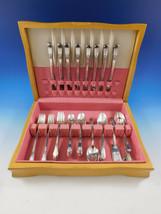 Adoration by 1847 Rogers Silverplate Flatware Set Service 53 pcs w/ floral chest - $595.00