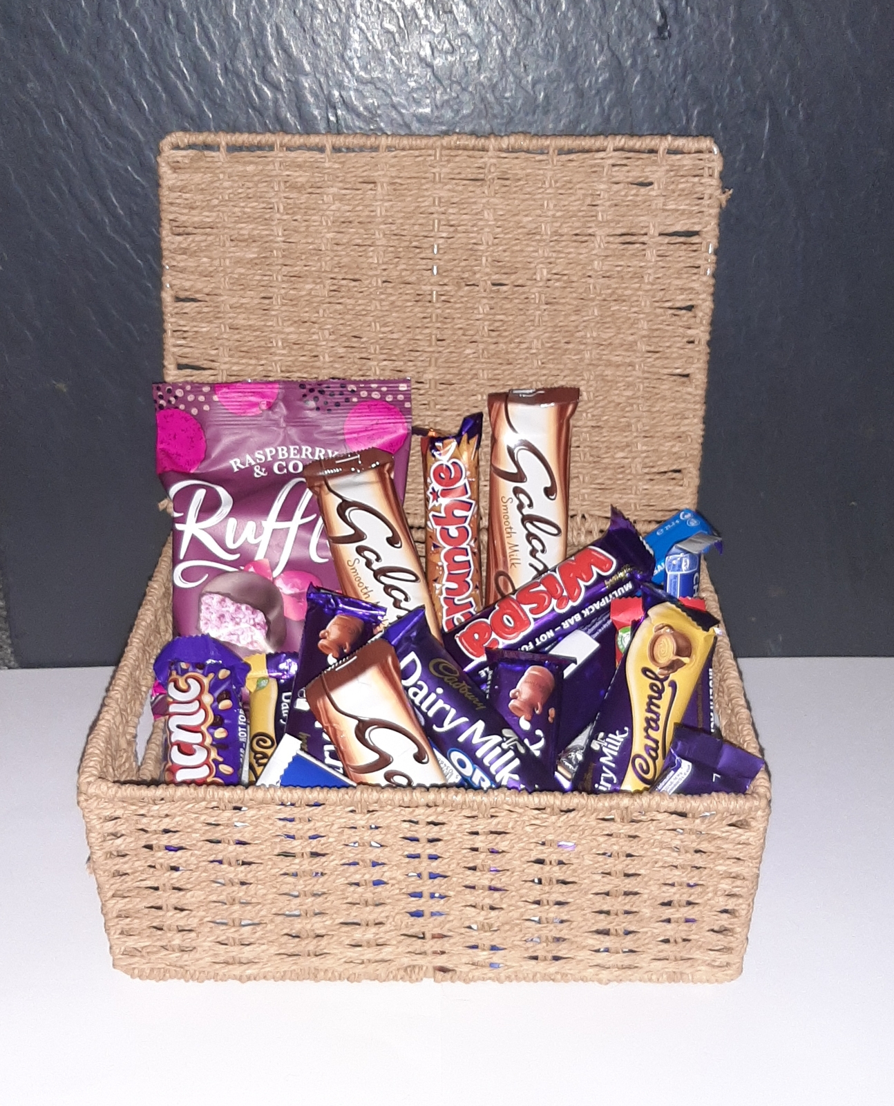 Small Chocolate Hamper In Wicker Basket Hampers & Gift Assortments