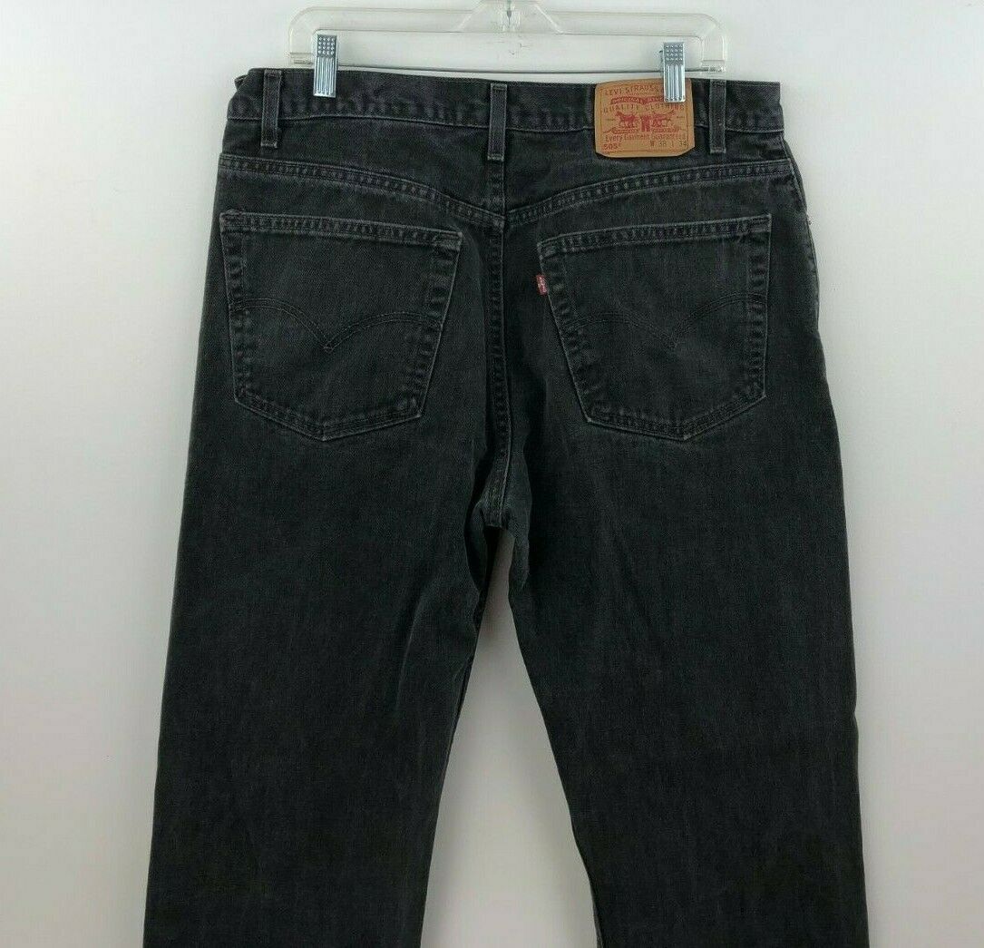 Vtg Levis 505 Jeans Mens 38x34 Regular Fit Gray Measures 36x33 A36-06 ...