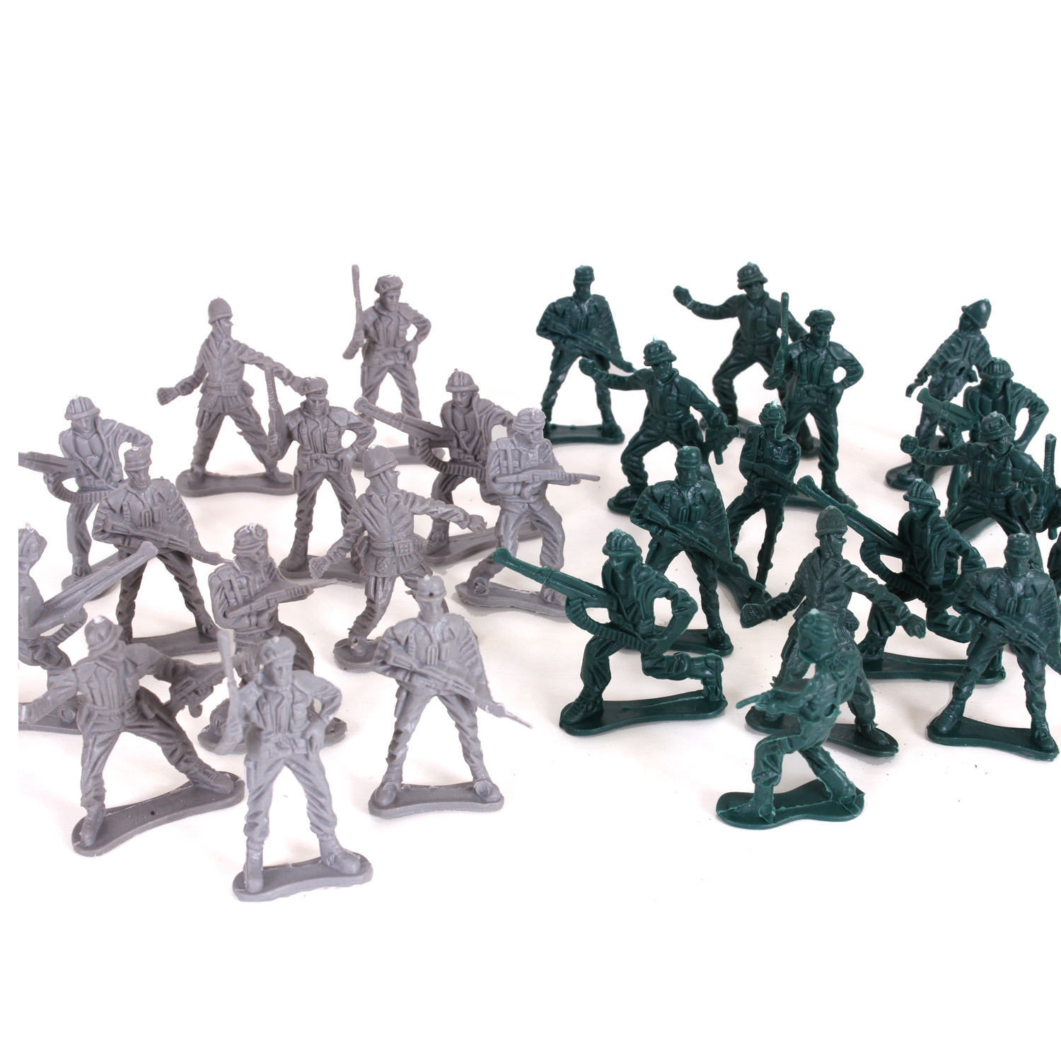 48pc Classic Toy Soldiers Play Set WWII Military Green Army Battle