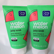 Lot Of 2 Clean &amp; Clear Juicy Watermelon Face Scrub 4.2 oz (New) UNUSED - $12.86