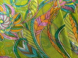Sheer Georgette Crepe Floral Pattern Fabric Japan - $36.00